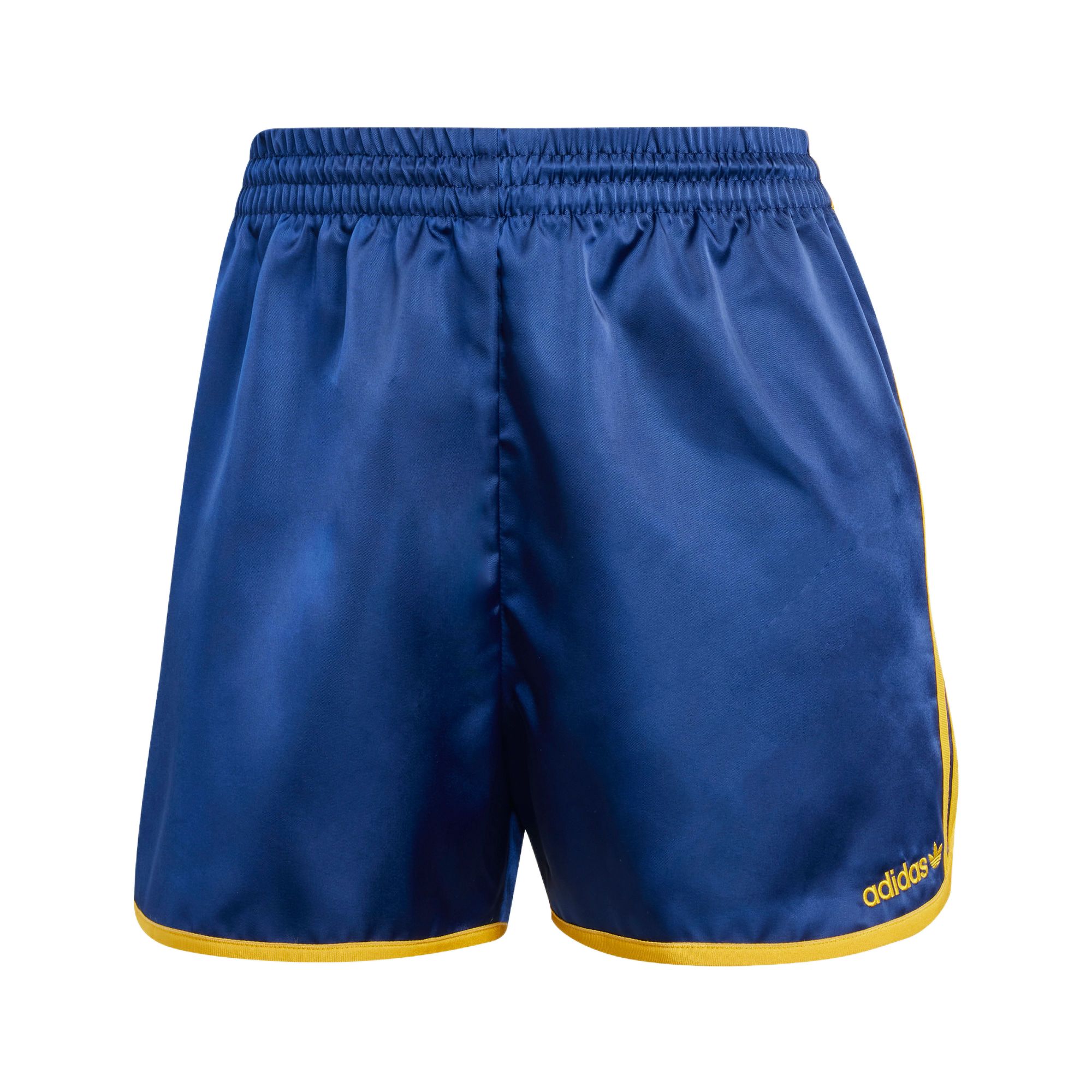 Adidas Originals Sprinter Shorts Satin Dark Blue Gold Women IX3545 M