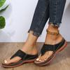 Fashion New Women Platform Sandals Beach Casual Wedges Flip Flops Premium Orthopedic Open Toe Big Toe Anti-slip Outdoor Leather Shoes
