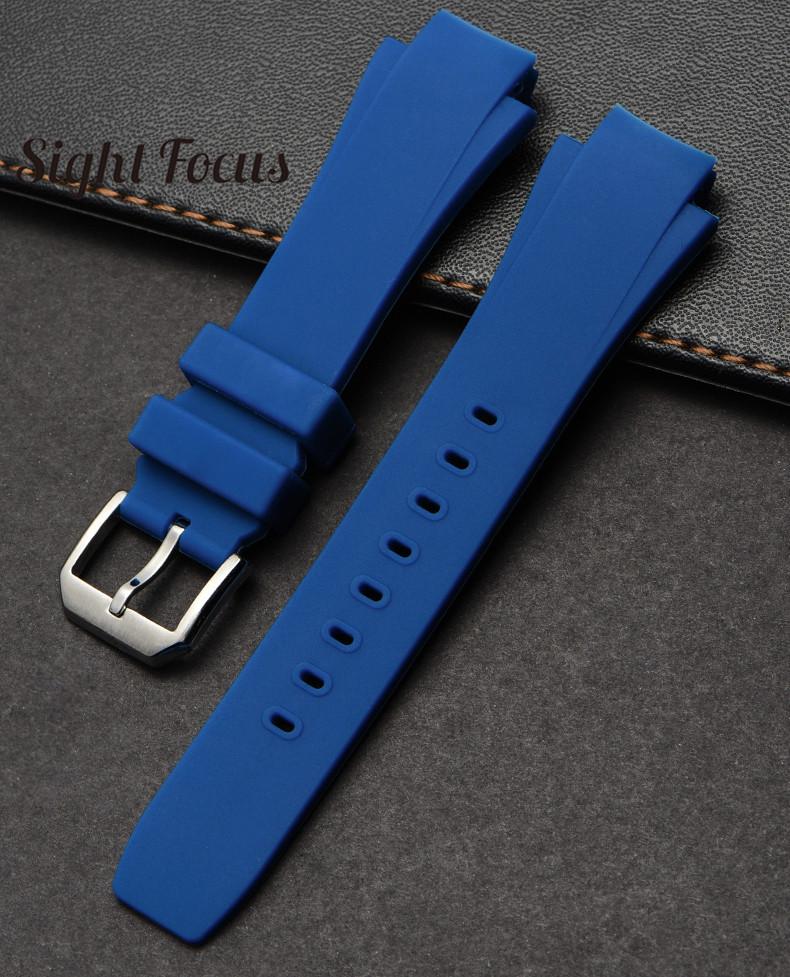 25x16mm Watch Band for IWC Aquatimer Replacement Strap IW354807 Bracelet for Men Black Silionce Rubber Belt Pin Buckle Masculino