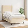 3128018 vidaXL Divan Bed with Mattress Cream 90x200 Cm Fabric