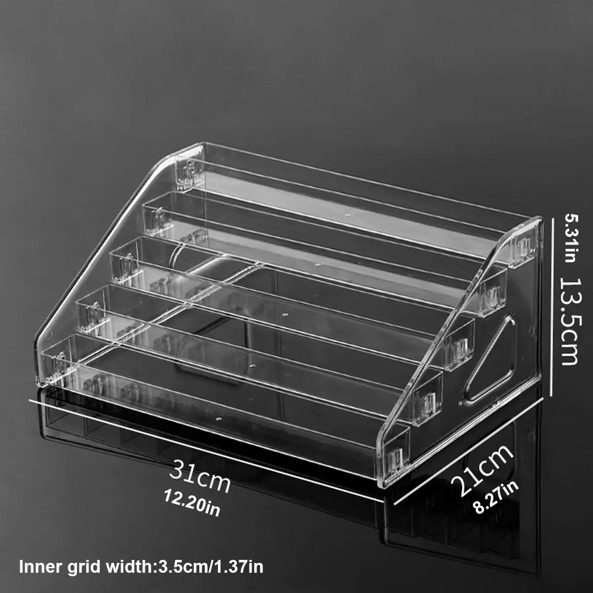 Acrylic Transparent Multi-layer Nail Polish Display Stand Lipstick Storage Box Nail Salon Cosmetic Tabletop Display Rack
