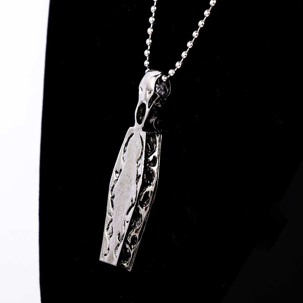 Vintage Stainless Steel Skull Human Skeleton Steampunk Cross Pendant Necklace Chain