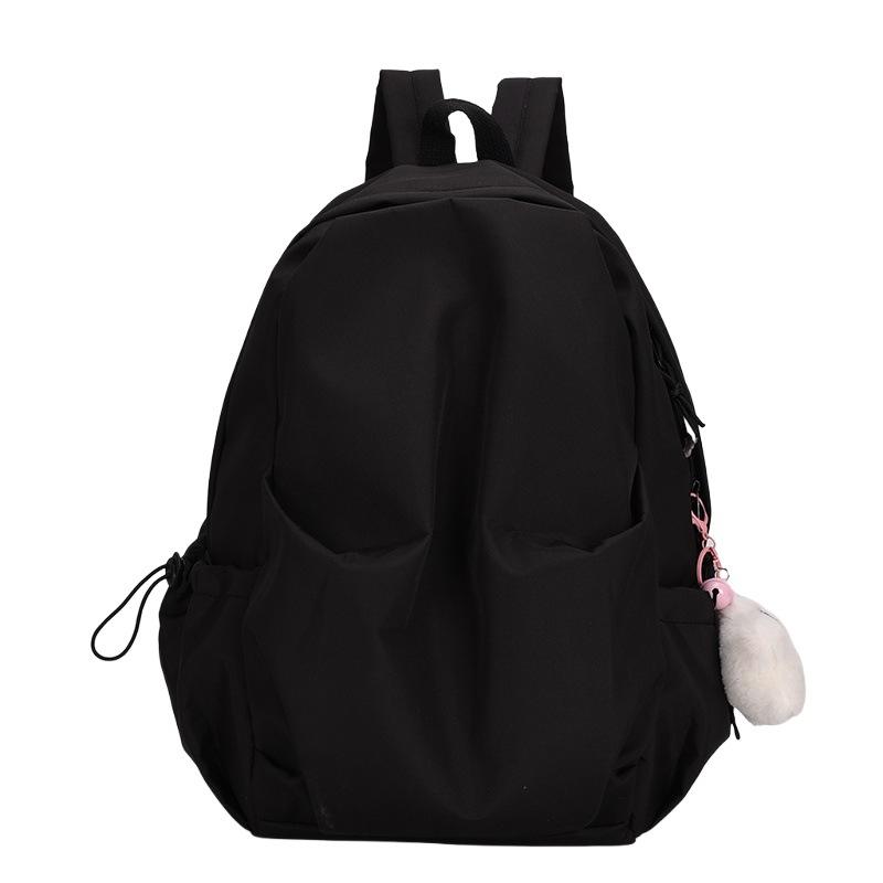 Schoolbag Korean Version Versatile Solid Color Folded Backpack Men's Casual Backpack Women's Travel Bag Junior High School Student School Bag