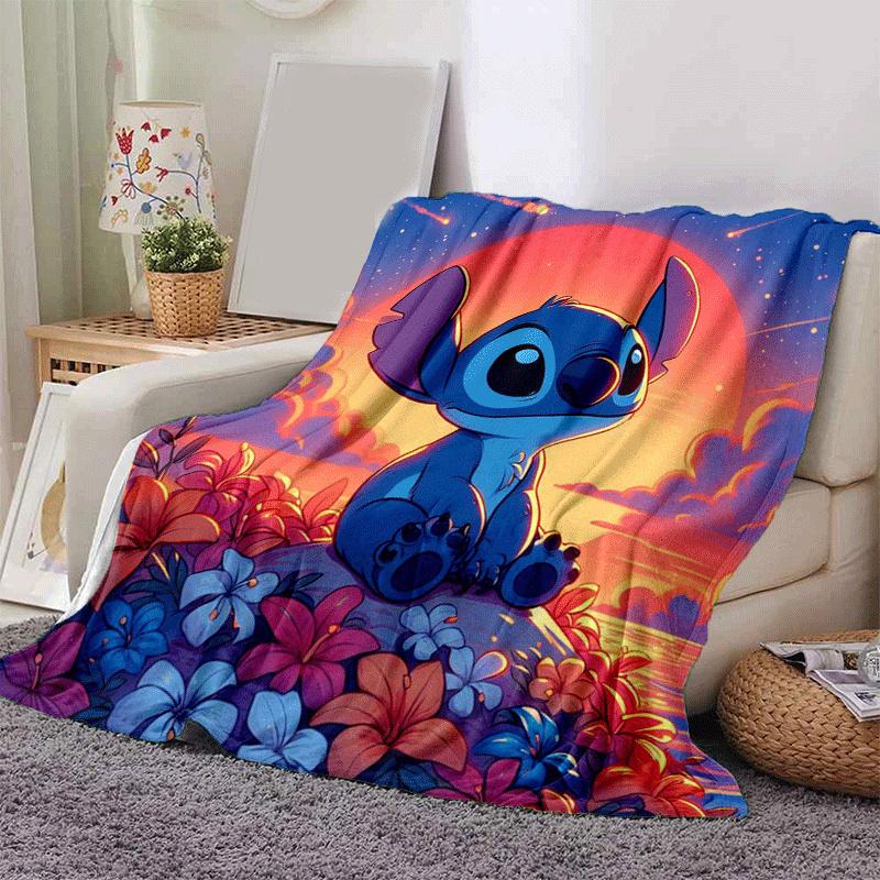 1pc Stitch Printing Blanket - Soft, All-Season Throw for Living Room, Bedroom,Travel