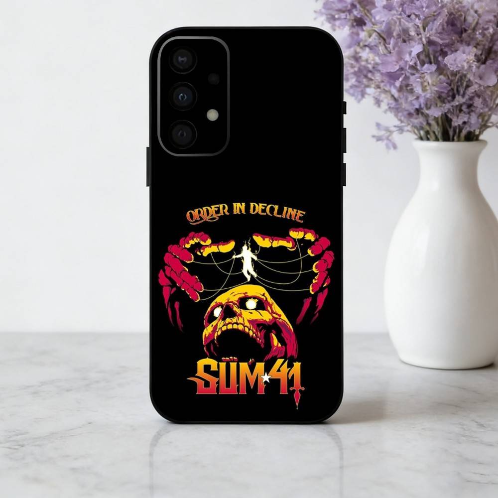 Hard-rock S-Sum 41 Band Phone Case For Samsung Galaxy A73,A72,A71,A70,A53,A52,A51,Soft Silicone Black Cover