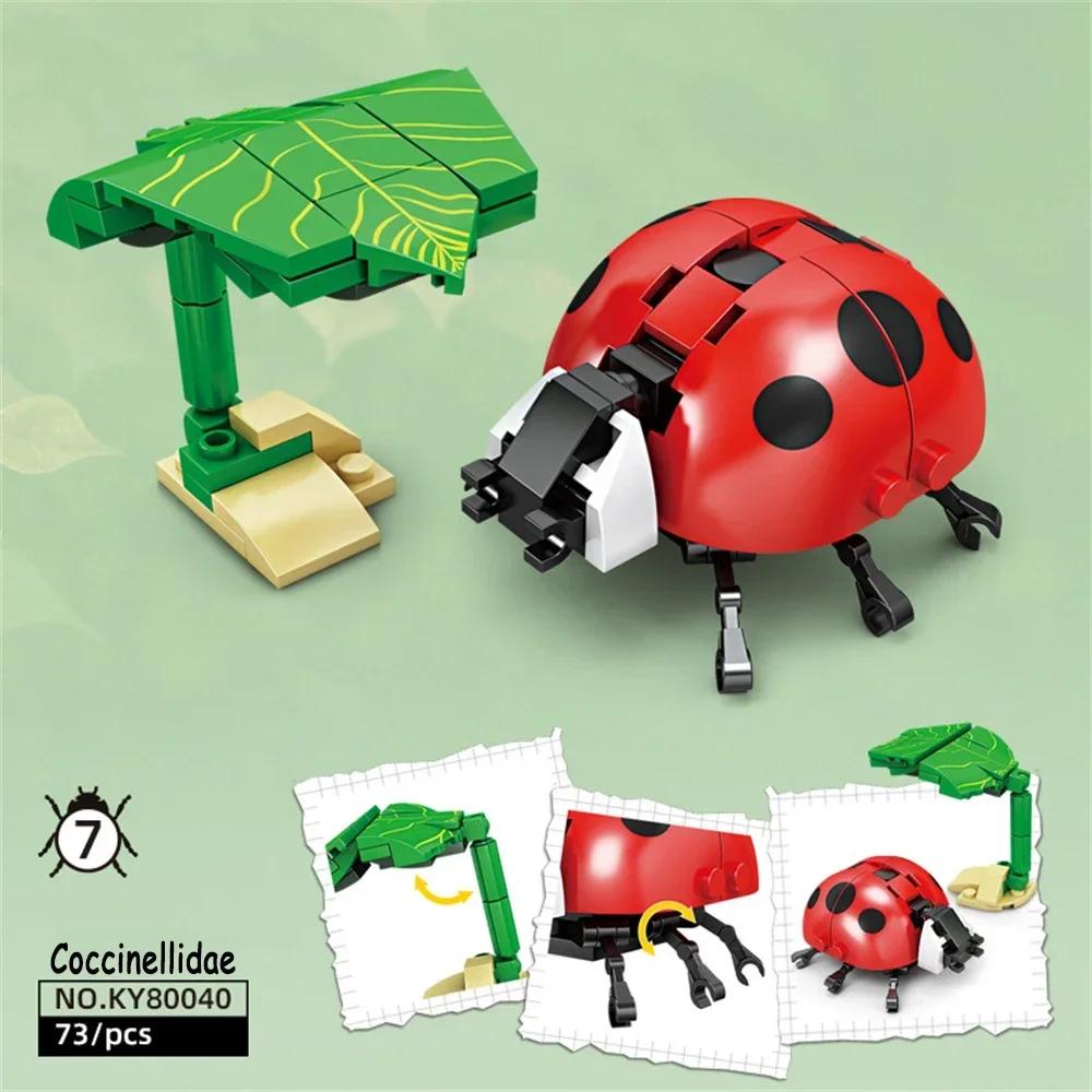 Hochwertige Marienkäfer-Insekten Hochwertiges Bauen Hochwertige Bausteine Spielsets Sammlungsset - Langlebiger Hochwertiger Spielspaß Hochwertig Für with-box red