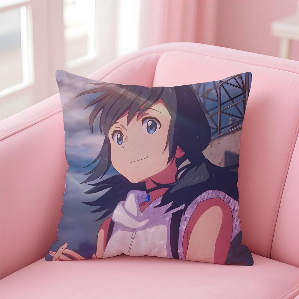 Weathering with You Cushion Cover Comfortable Reversible Pillow Cover Ideal for Car Sofa Bedroom & Beyond