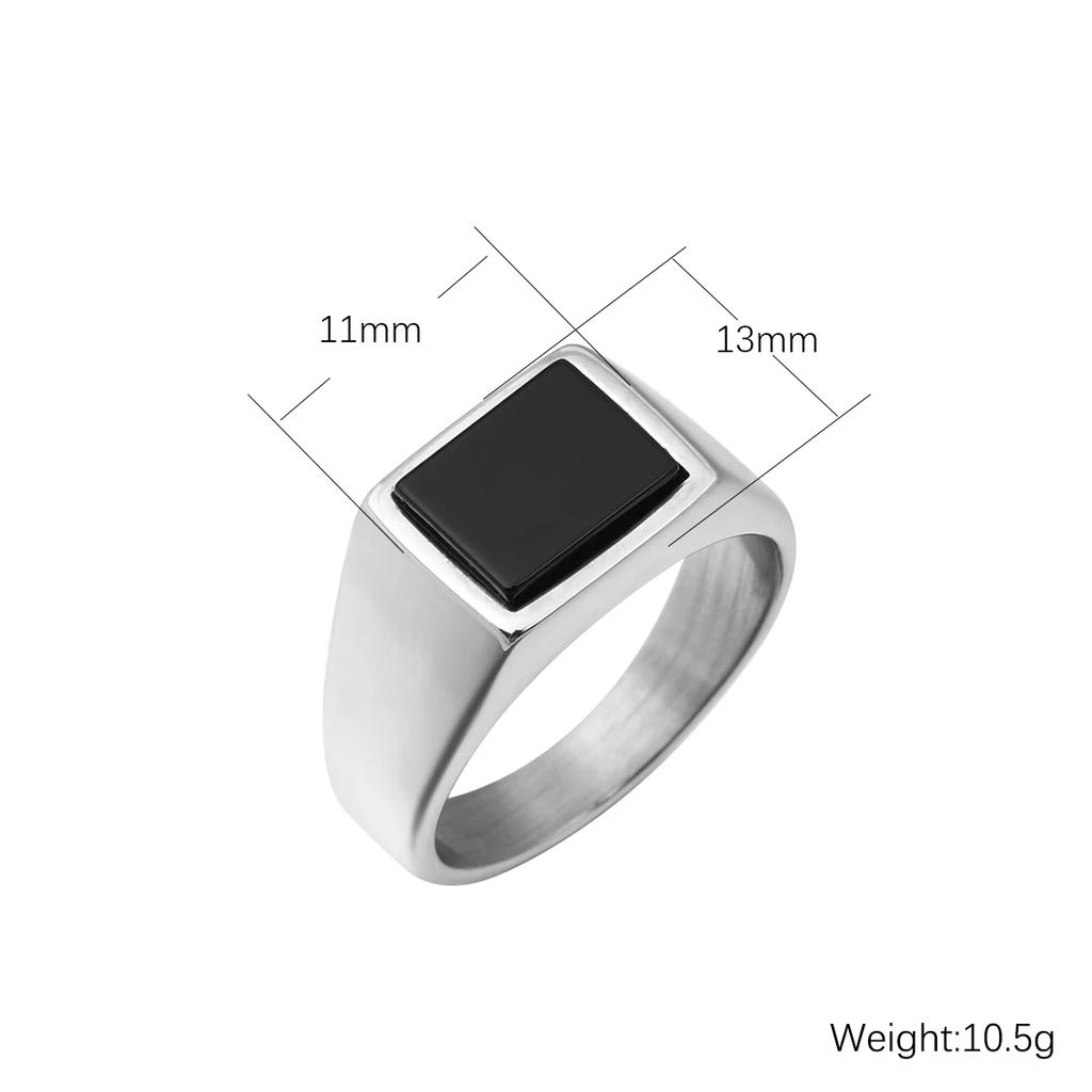 R3363 Men's/Women High Quality 316L Stainless Steel Onyx Party Rings  Trend Jewelry