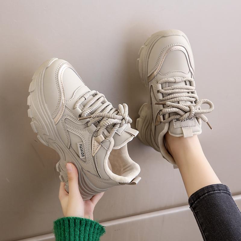 Small Size Dad Shoes Velvet Cotton Shoes Winter New Thick-soled Soft-soled Sports and Leisure Shoes