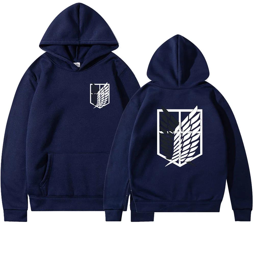New Anime Man Hoodie Hoodies Mans Streetwear Pullover Harajuku Shingeki No Kyojin Hoody Sweatshirt Clothes MOTO