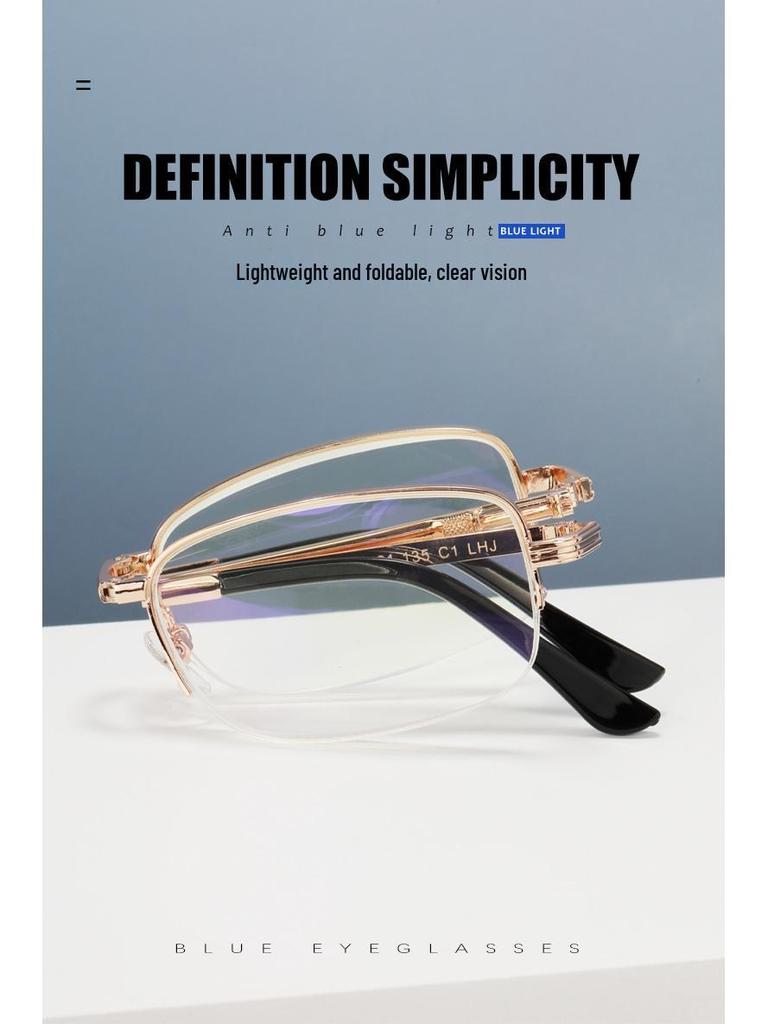 High-Definition Anti-Blue Light Bifocal Folding Reading Glasses for Elderly - Portable and Anti-Fatigue