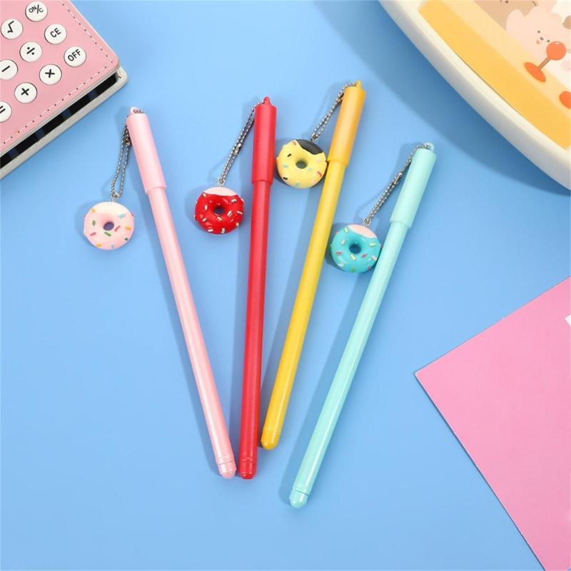 6Pcs Desserts Pendant Gel Pen 1.0MM Tip for Women Girl Student Writing Journaling Drawing Office School Writing Tool