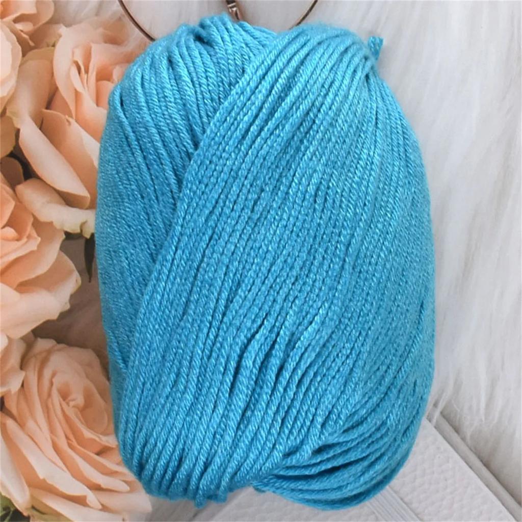 50g Silk Protein Villus Yarn Soft Worsted Hand Knitting Thread 60%Silk Protein 30%Wool 10%Cashmere Skin Friendly Yarn 110m/120yd