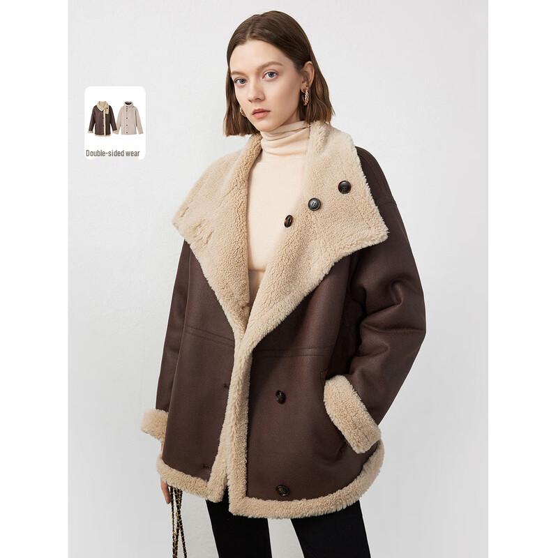 

Пальто премиум-класса Langzi с лацканами из искусственного меха в стиле ретро M