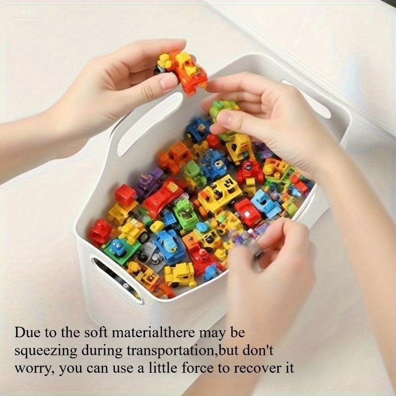 3PCS Stackable Under Sink Organizer Baskets - Plastic Storage Bins with Handles for Baby Clothes, Toys & Diapers