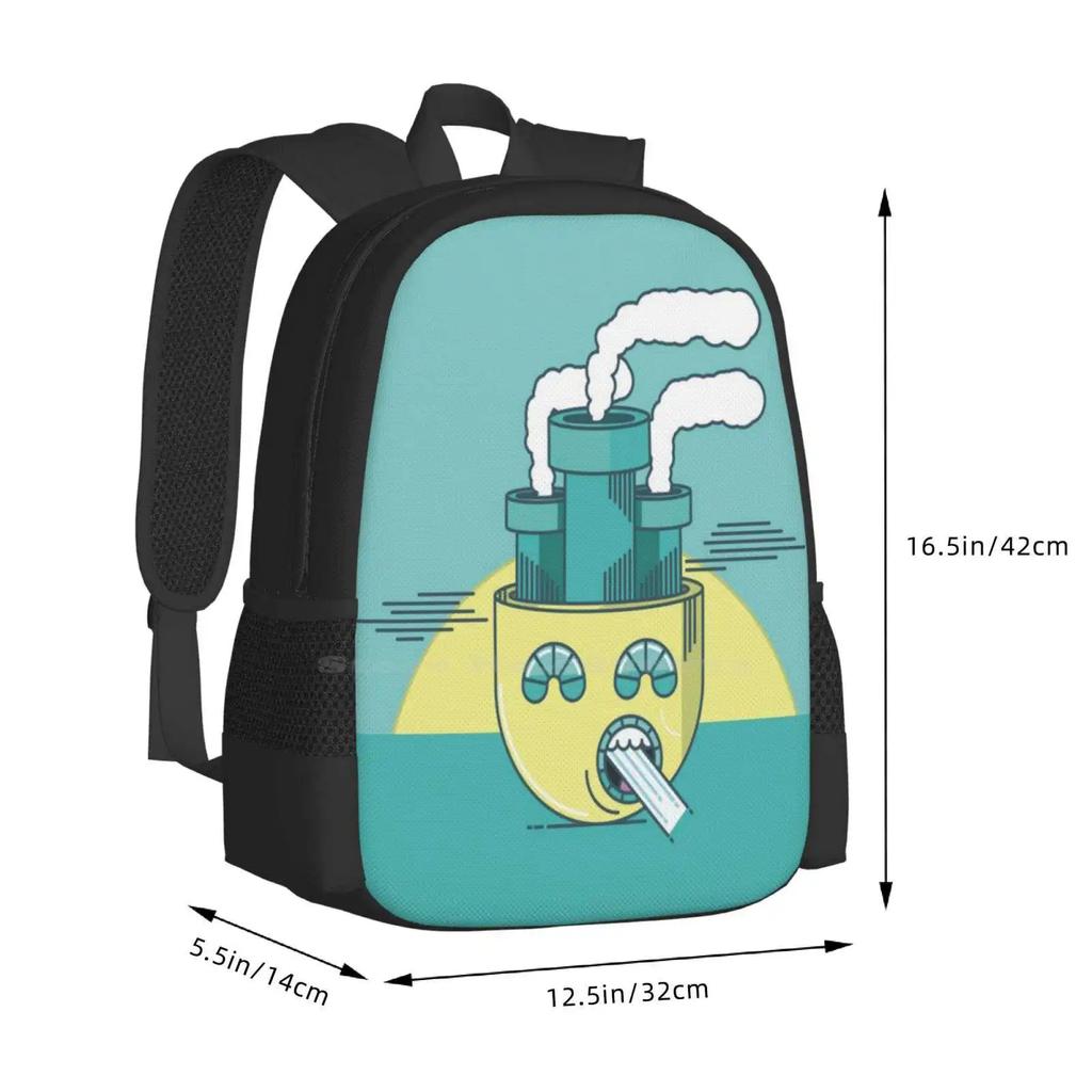 Letting Off Steam - In Color Hot Sale Schoolbag Backpack Fashion Bags Graphic Cartoon Character Unique Wacky Creative Pop