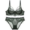 Sexy Ultra-thin Lace Underwear Fashion Ribbon Big Chest Small Semi-see-through Bra Suit Women