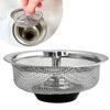 Sink Drain Strainer 2pcs-Stainless Steel Food Catcher,Kitchen Accessories With Handle and Plug,Sink Drain Filter,For Most Sinks