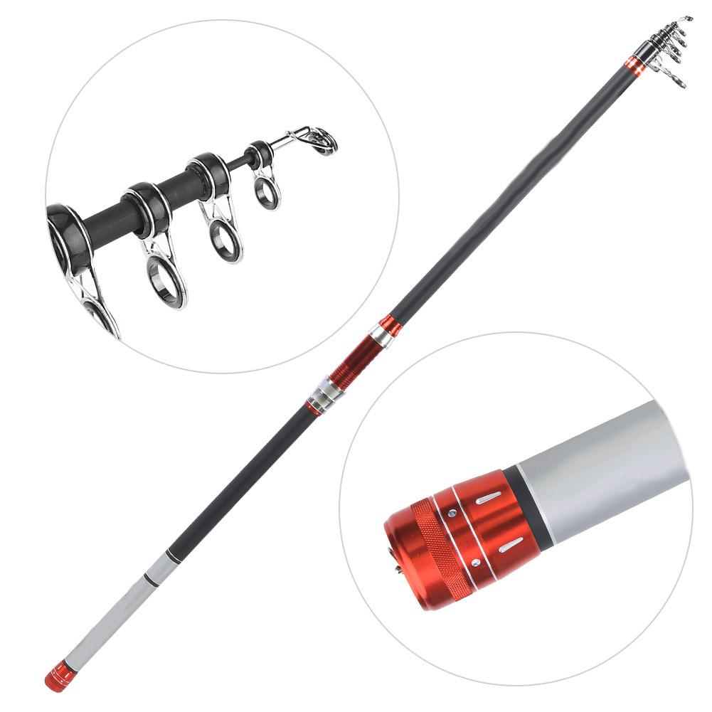 Carbon Superhard Telescopic Fishing Rod Portable Long Shot Fishers Tackle (5.4m)