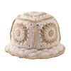 Fleece Thread Flower Sun Hat Korean Style Bucket Hat Unique Knitted Fisherman Hat  Student