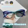 Euro-American Cat-Eye Frame Design Color Changing Myopia Eyewear Blue Light Blocking Butterfly Frame Design Light Adaptive Myopia Eyewear