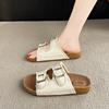 Pantofole con suola alta da donna per l'estate 2025 nuove di nicchia versatili fibbia a cintura con gonna da spiaggia pantofole fresche