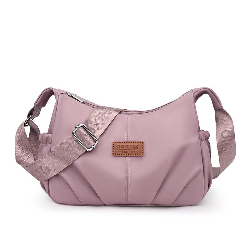 

Women s Bag Large Capacity Nylon Shoulder Bag Lightweight Crossbody Bag рожевий