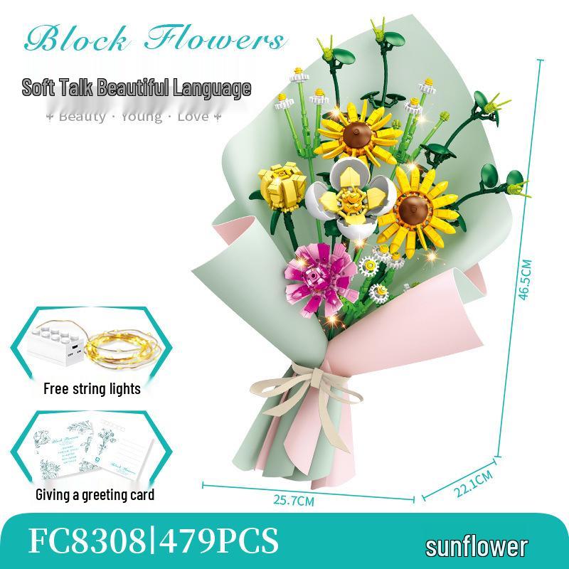 

FC8307 Цветочные строительные блоки: Романтический подарок для подруг или учителей