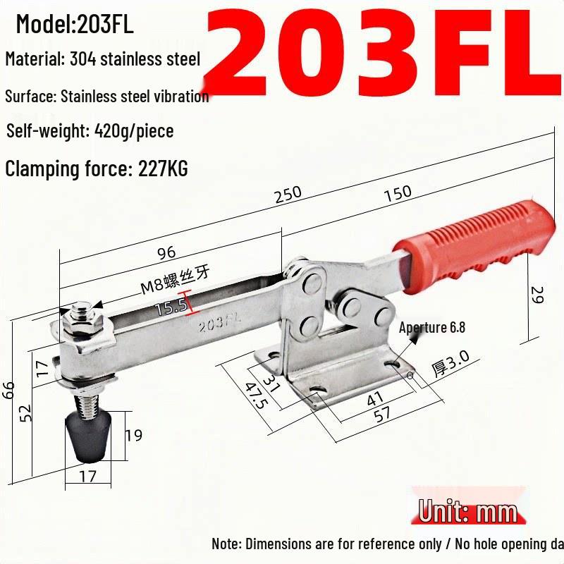 304 Stainless Steel Horizontal Toggle Latch Clamp GH-201