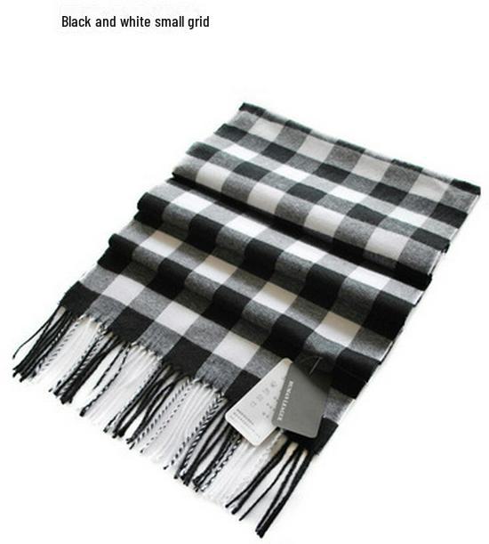 Winter Men's and Women's Thick Plaid Imitation Cashmere Scarf
