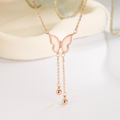 Fairy Butterfly Tassel Necklace Clavicle Chain Korean Style Light Luxury High-Grade Niche Necklace Butterfly Clavicle Chain