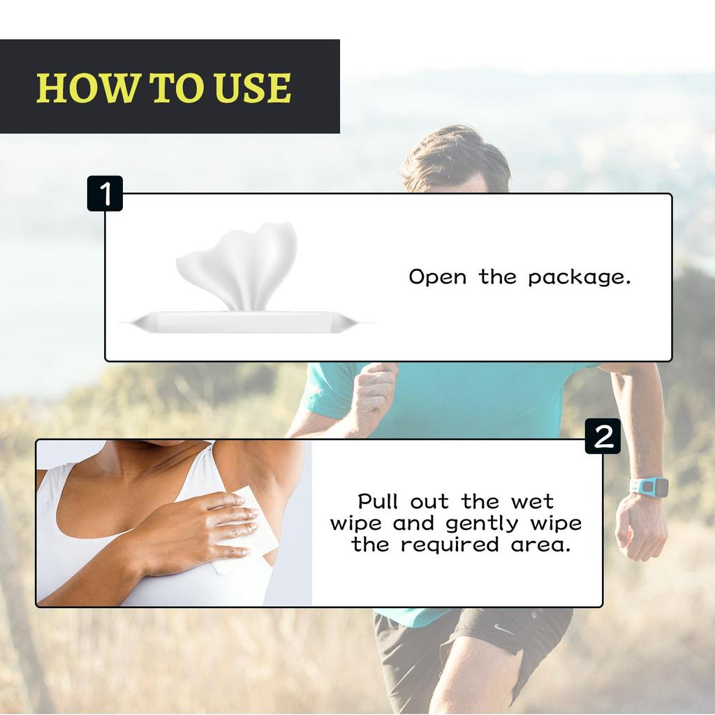 OceAura Odor-Eliminating Wet Wipes - Gentle Cleansing Wipes for Post-Exercise Sweating, Body Wiping, Odor Removal & Fresh Scent 3 sold
