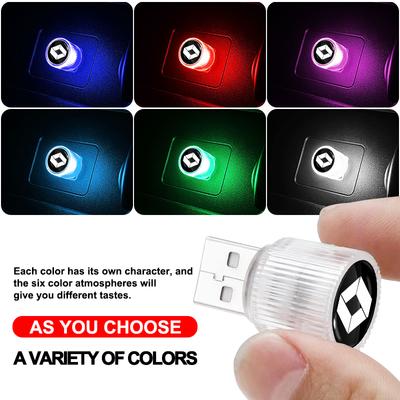 1 Stück USB Auto LED Licht Auto Innenraum Atmosphärenlicht Auto Emblem Styling Für Dacia Megane 2 3 Duster Koleos Logan Clio Laguna Sandero