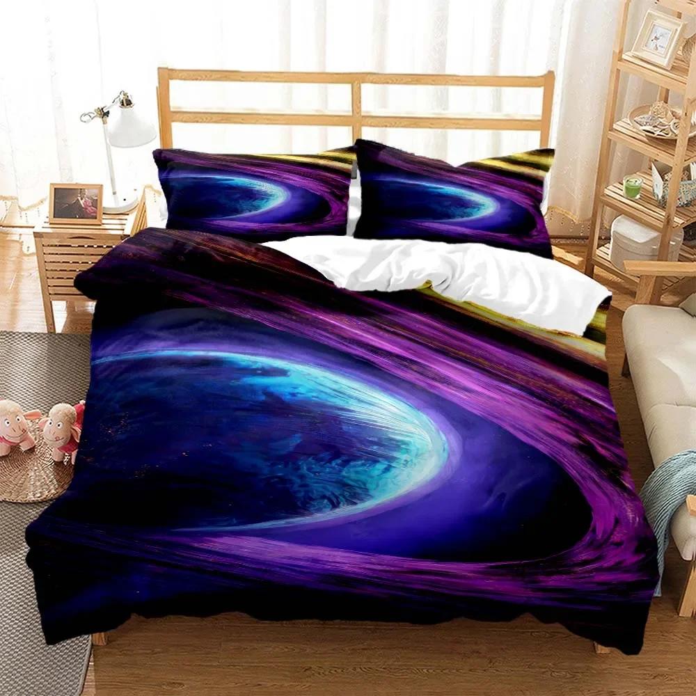 Space Star Comfortable Duvet Quilt Cover Pillowcase Bedding Set Children Bedroom Decoration Home Textile