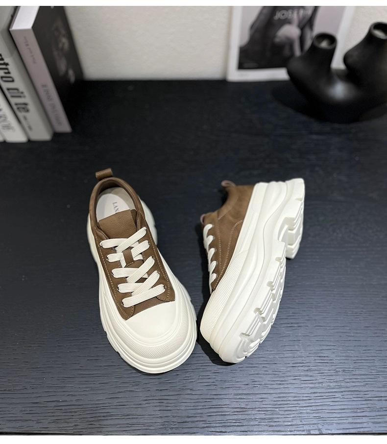 

Autumn new small light thick-soled soft leather casual fashion women s versatile muffin shoes 40 малиновий