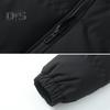 Women Men Cotton Coat Stand Collar Long Sleeve Drawstring Hem Puffer Jacket with Pockets Loose Fit Warm Winter Outerwear