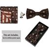 Men's Korean Style Bow Tie, Cufflinks, and Pocket Square Set - Formal & Casual British Wedding Groom Accessory