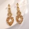 Vintage Water Drop Earrings For Women With Gold Finish For Evening Wear