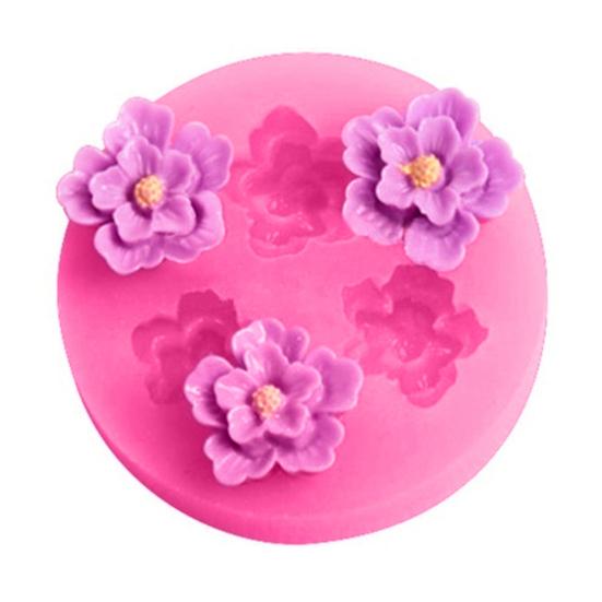 

Baking Mould Comfortable Flexible Safe DIY Flower Shape Decorating Mold for Cake Shop розовый