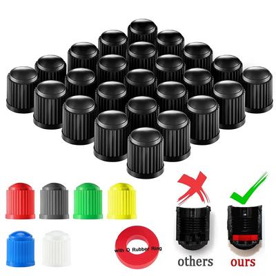 50 Pcs Wheel Tire Valve Covers, Universal With O-Ring Rubber Rings For Cars, Suvs, Bicycles And Bicycles, Trucks, Motorcycles