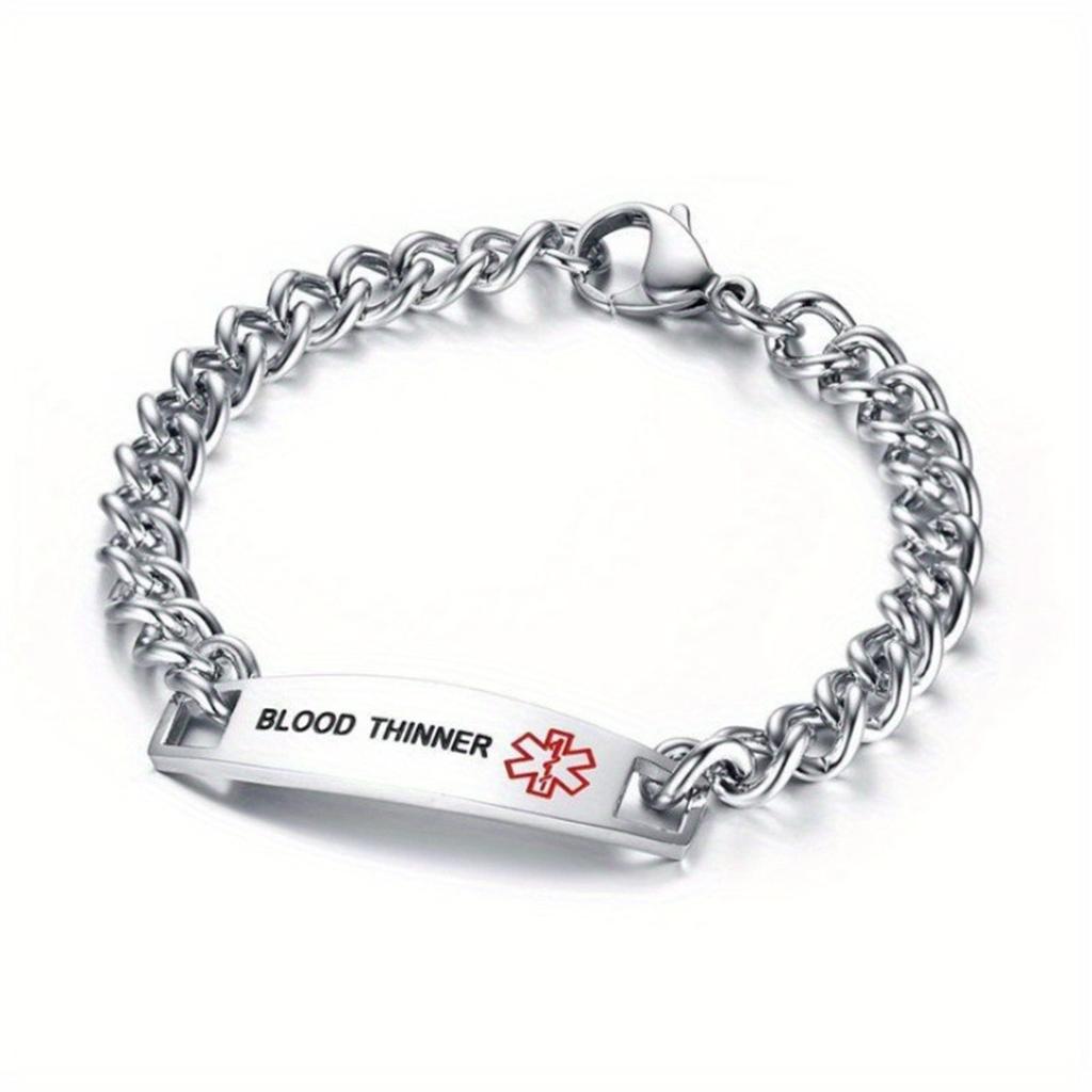 Titanium Steel Emergency Alarm Bracelet for Men and Women, Chain Made of Stainless Steel, Wristband