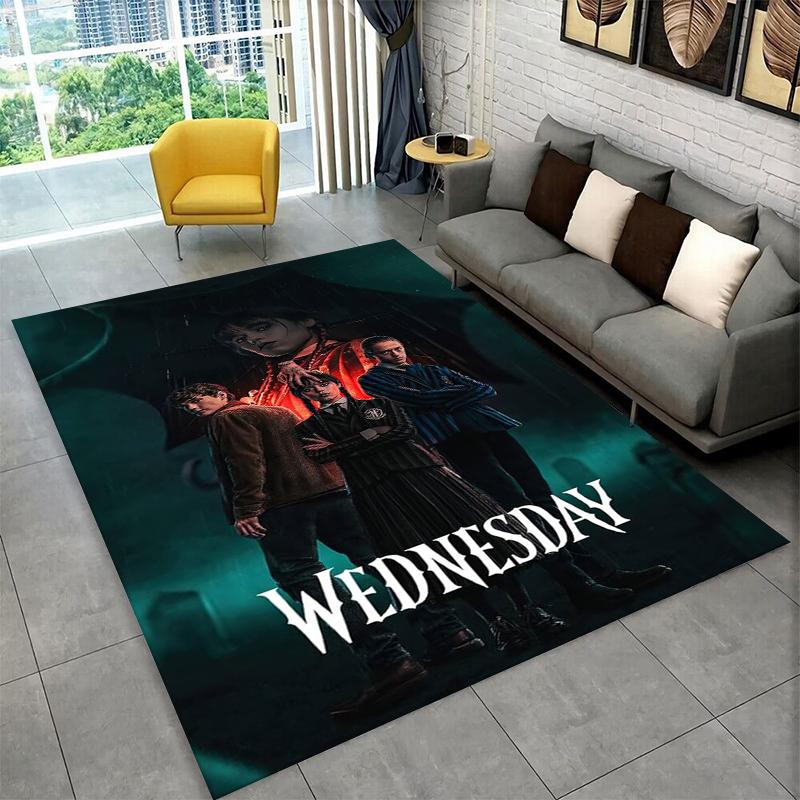 Tappeto Antiscivolo Classico W-Wednesday TV per Soggiorno, Camera da Letto, Sala Giochi, Tappeto Morbido per Pavimento Tappeto Arredamento Casa Tappeto Stanza Bambini Regalo