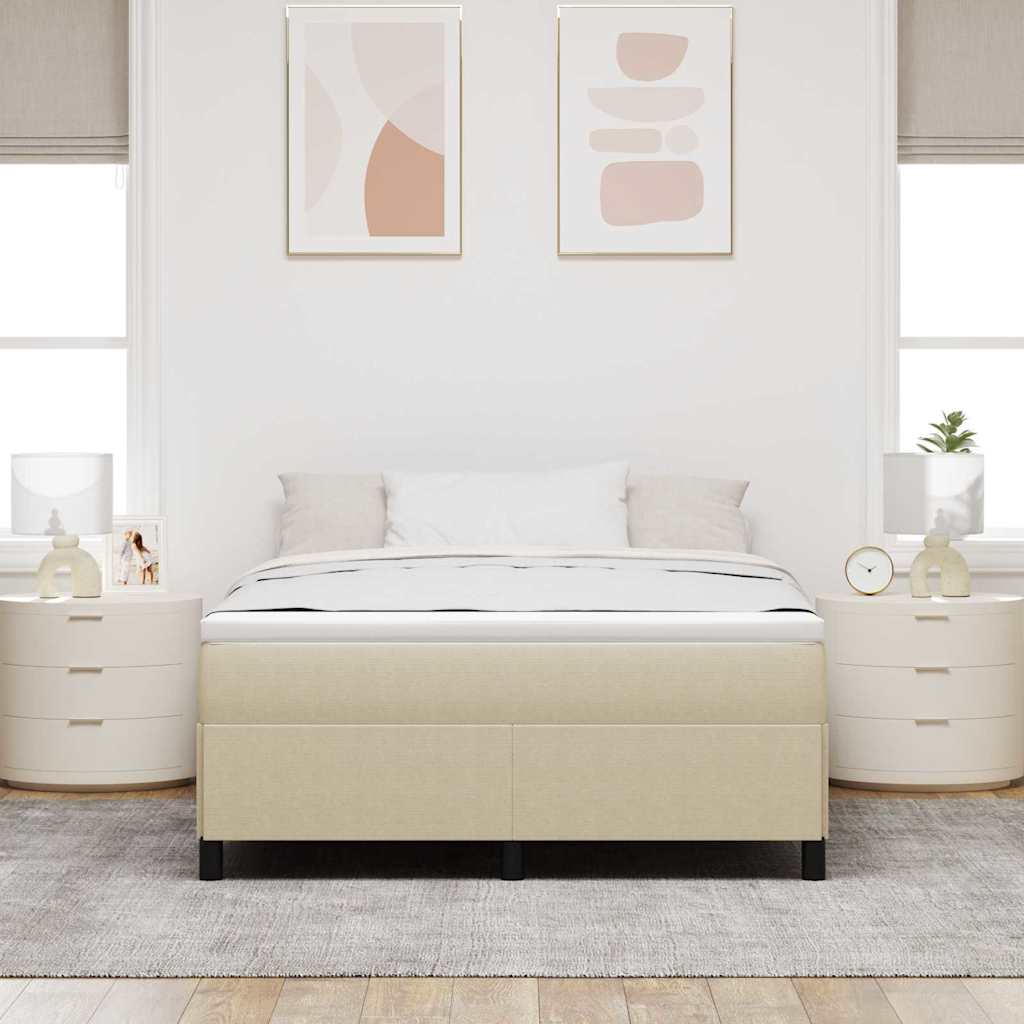 Box Spring Bed Gray Green 160 x 200 cm Cord Fabric