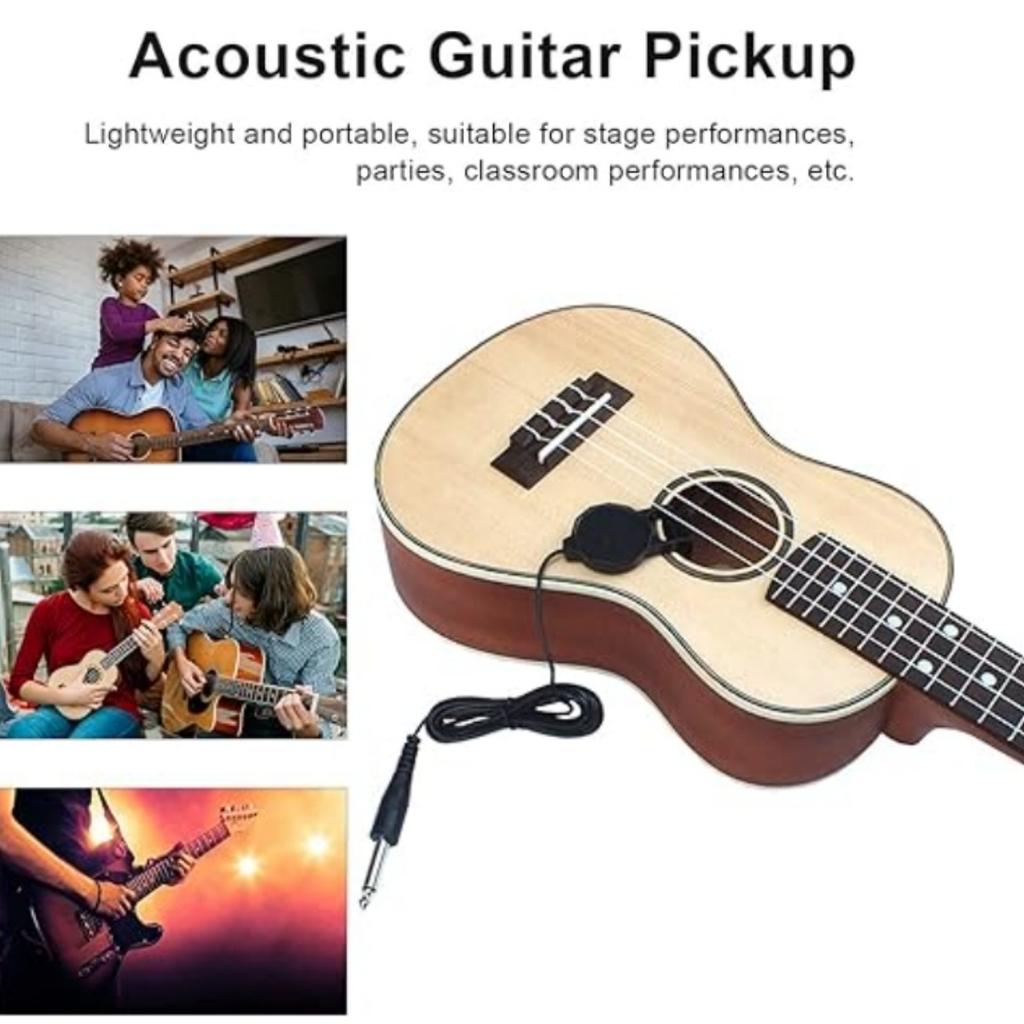 Miwayer Clip-On Pickup Microphone Piezo with Audio Jack for Acoustic Guitar, Violin, Ukulele, Banjo, Musical Instruments
