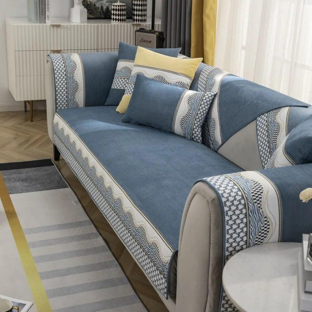 

Чехлы для диванов в стиле пэчворк для гостиной, противоскользящие пылезащитные чехлы для диванов, универсальные моющиеся диванные подушки с цветными блоками, всесезонные 70X70cm 1pc