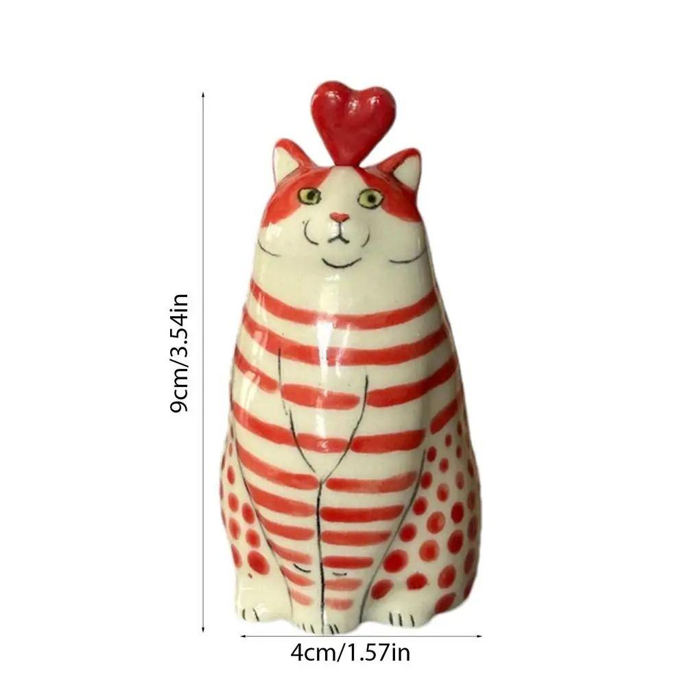 Creative Resin Cat Vase Cute Tiny Animal Flower Vase Gift Polka Dot Cat Vase  Wedding Decor