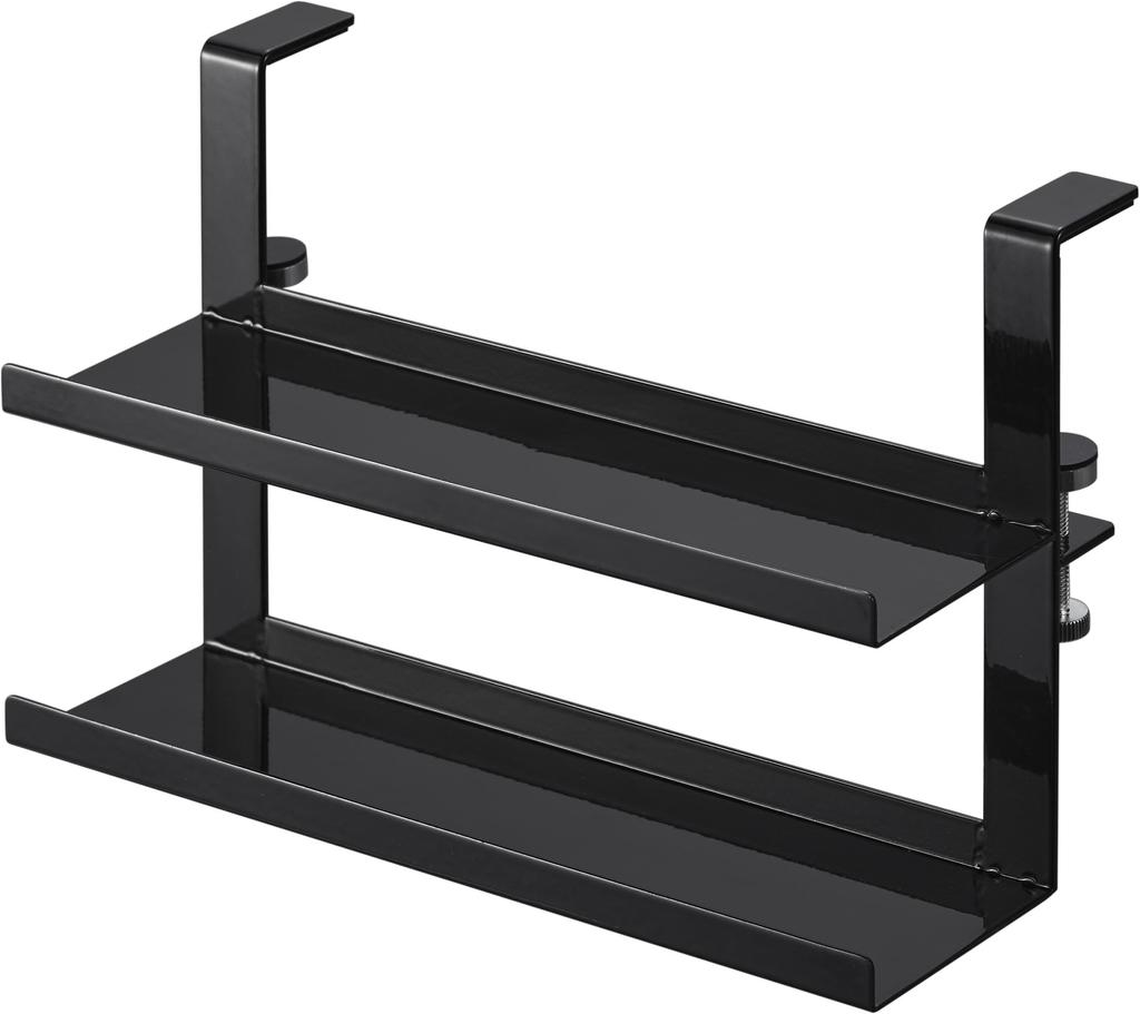 Yamazaki Jitsugyo 1794 Range Hood Horizontal Wrap Storage Black W19 X D9 X H12cm Tower Wrap Holder Just Place It On the Range Hood