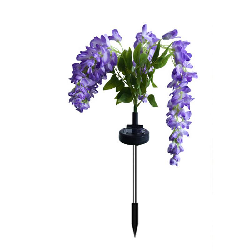 Solar Garden Lights Outdoor 4 Branches Flower Lights for Outside 2 Modes Waterproof Garden Decor for Yard Patio Pathway Backyard