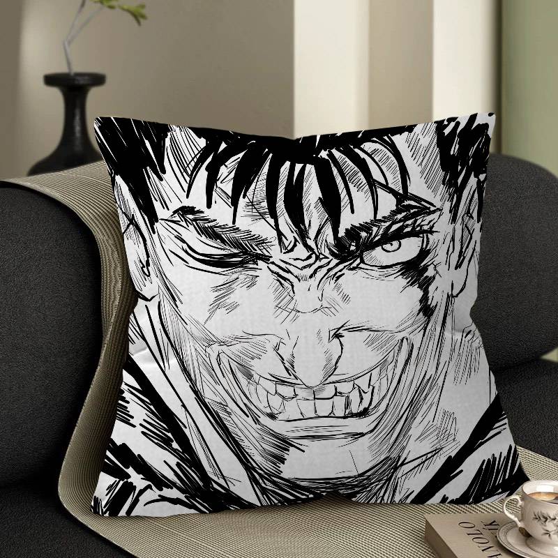 Anime Berserk Cushion Cover Car Throw Pillow Case For Sofa Car Christmas Gift 40X40Cm 45X45Cm