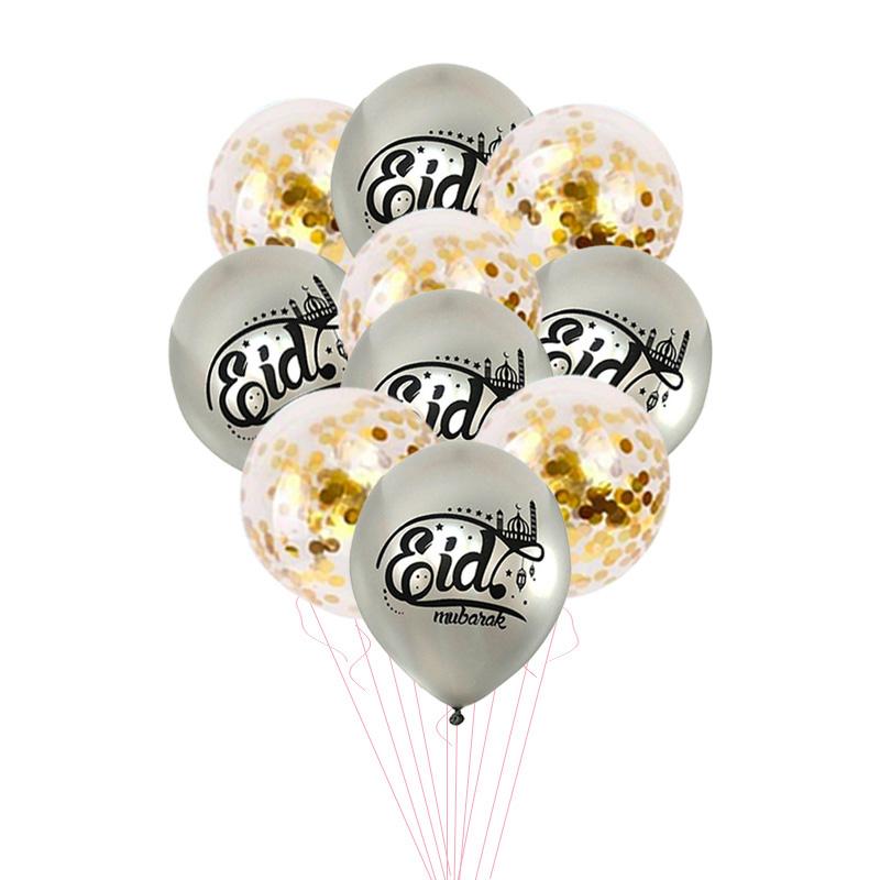 10/15pcs Eid Mubarak Latex Balloon Ramadan Kareem Decoration Moon Star Castle Confetti Air Globos Muslim Islamic Festival Party